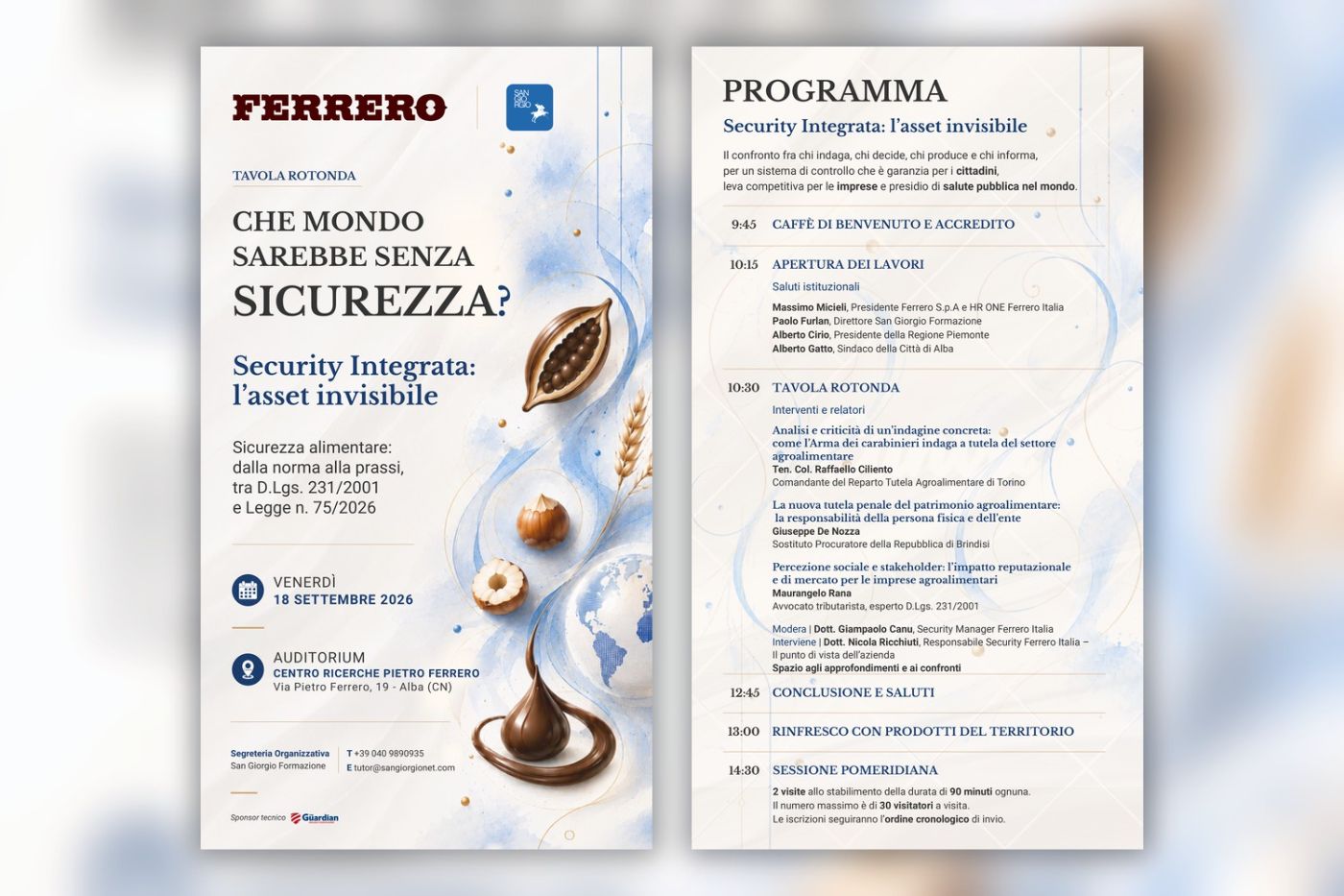 "Integrated Security: The Invisible Asset" - San Giorgio and Ferrero together in Alba